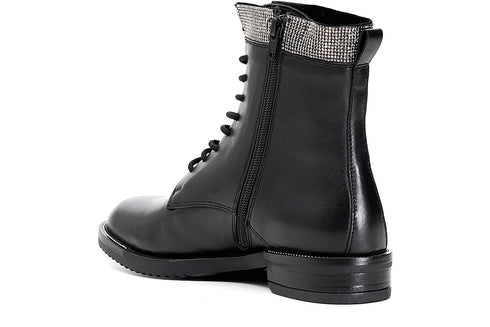 CafèNoir Donna Tronchetto allacciato in pelle con strass C1EB1020 Nero